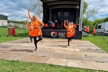 Dancers at the Village Fete organised by Mavemacullen Accordion Band  in Clare, Tandragee on May 21 to celebrate the Queen’s Platinum Jubilee.