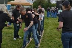 It's A Knockout at the Village Fete organised by Mavemacullen Accordion Band  in Clare, Tandragee on May 21 to celebrate the Queen’s Platinum Jubilee.