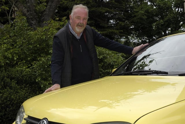 Car Show, Banbridge Civic Building 18th May 2022 in aid of the Lord Mayors Charities - Angel Wishes and Guide Dogs. Richard Hodgett and his 2003 Volkswagen Golf Convertible Cabriolet. ©Edward Byrne Photography