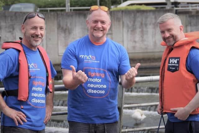 Friends SteVe Flynn, Ronan Morris, Noel Gourley, together with Kevin Fitzpatrick (missing from photo) will canoe from the Scottish HIghlands to the North Sea to raise money for charity