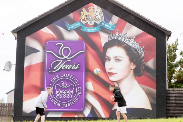 A 
new mural in Kilcooley in Bangor to mark the Queen's Platinum Jubilee. 

Picture by Jonathan Porter/PressEye