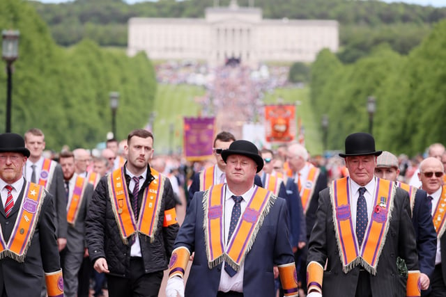 The parade sets off from Stormont for the city centre.



Picture by Jonathan Porter/PressEye