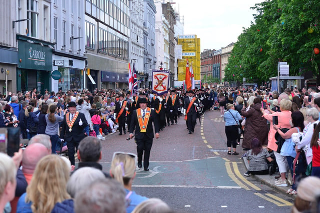 The parade makes its way through the city centre. 
Picture By: Arthur Allison/Pacemaker Press.