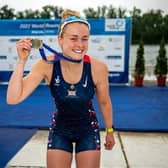 Hannah Scott, Women's Single Sculls, Great Britain, Bronze, 2022 World Rowing Cup I, Belgrade, Serbia / World Rowing/Benedict Tufnell