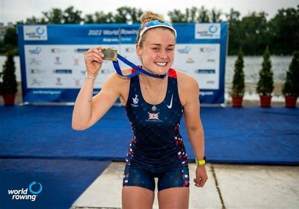 Hannah Scott, Women's Single Sculls, Great Britain, Bronze, 2022 World Rowing Cup I, Belgrade, Serbia / World Rowing/Benedict Tufnell