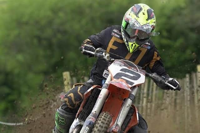 Number two rider Tommy Merton on Suitor Autofix 2022 KTM 450. Tommy took second place in the Group One Category on the day. Picture: Bikesport Photos NI