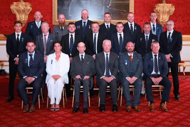 The Duke of Kent with all the recipients