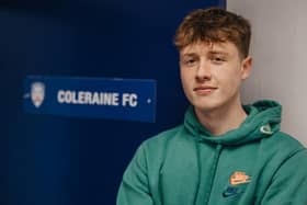Jack O'Mahony has joined Coleraine. Photo Credit: Coleraine FC/David Cavan