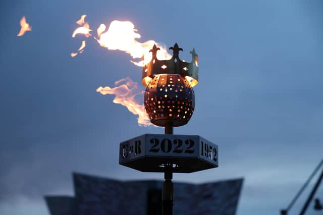 A beacon was lit outside the Titanic Belfast building in Belfast to mark The Queen's Platinum Jubilee.



Picture: Kelvin Boyes / Press Eye.