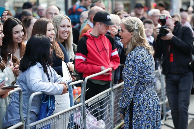 The Earl and Countess of Wessex met members of the public at Royal Avenue in Belfast during their one-day visit as part of the Queen's Platinum Jubilee celebrations. 
 
Photo by Kelvin Boyes / Press Eye.