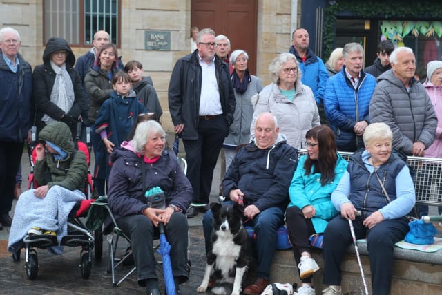 Members of the public gathered in Coleraine to watch the lighting of the Platinum Jubilee beacon.