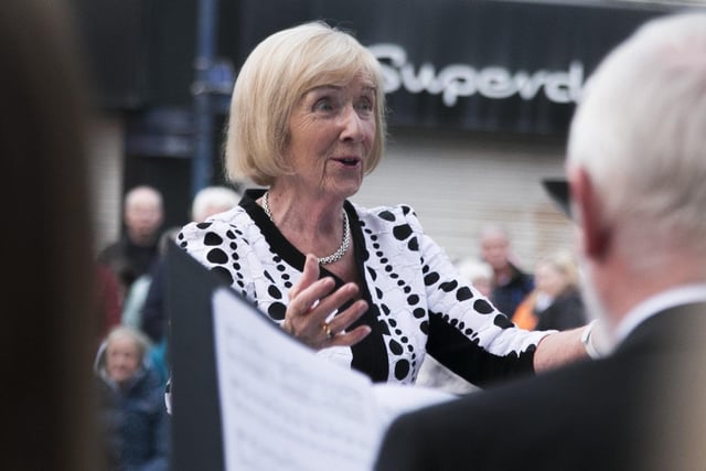 Roberta Scott leads the beautiful performances from Coleraine Community Choir.