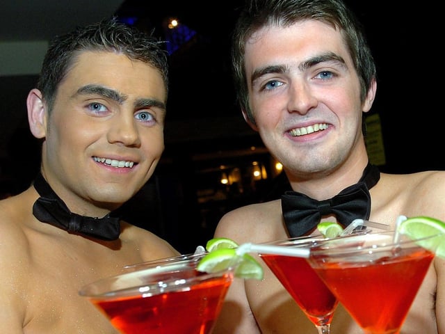 Cathal McFlynn and Matthew Campbell who were on hand with tasty cocktails during the Sex and the City 2 pre-show party held in the Mint Cafe Bar in 2010.