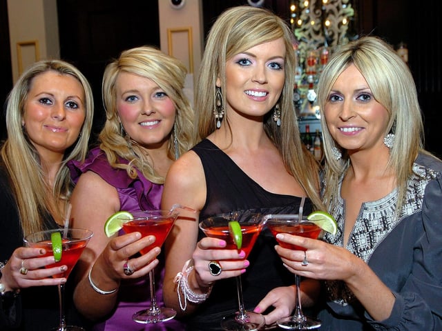 Enjoying cocktails during the Sex and the City 2 pre-show party held in the Mint Cafe Bar in 2010 were Francesca, Aideen, Julie Ann and Siobhan.