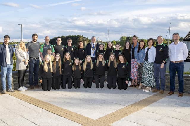 The Mayor of Causeway Coast and Glens Borough Council, Councillor Richard Holmes, pictured with those who attended the reception in Cloonavin to mark the successes of the Scor na n"g ballad group from Glenullin GAC, who won the All-Ireland title, and the set-dancing team who reached the final as well
