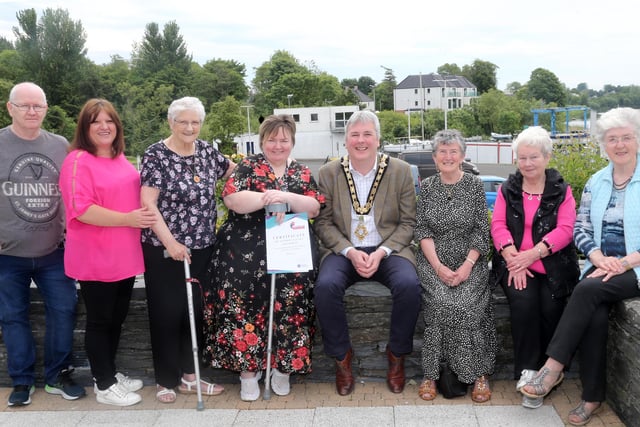 The Mayor of Causeway Coast and Glens Borough Council Councillor Richard Holmes pictured with representatives from the Ramoan Friendship Group, Connectus Café, Coolessan Community Group and Causeway Volunteer Centre at the event in Cloonavin to mark the contribution made by volunteers across the Borough.