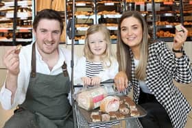 Pictured celebrating the new supply contract are Timothy Graham, Business Development Manager at Grahams Bakery, Ciara Moran, Buyer at Lidl Ireland and Northern Ireland, and 3-year old Ivy Graham