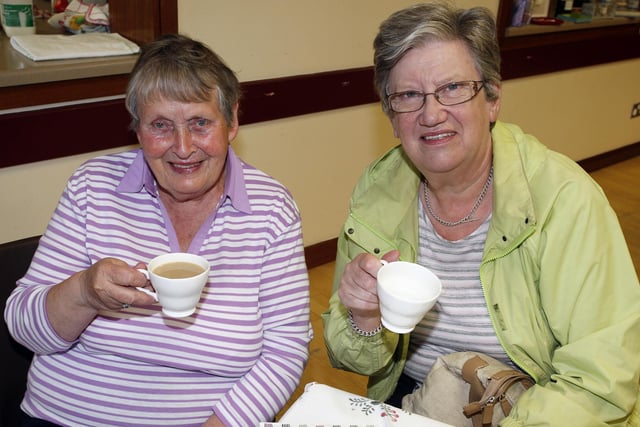 Annie Gamble and Evelyn Murdock pictured at the Portstewart Hospice Support Group annual coffee morning and sale held at the Star of the Sea Parish Centre in September 2010