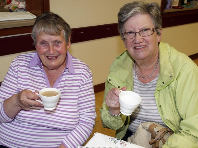 Annie Gamble and Evelyn Murdock pictured at the Portstewart Hospice Support Group annual coffee morning and sale held at the Star of the Sea Parish Centre in September 2010