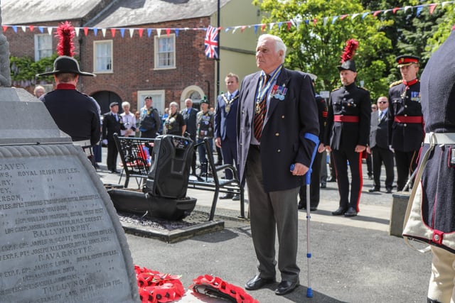 The President of Royal Hillsborough Branch RBL, Brigadier Adrian Naughten laid a wreath on behalf of the Branch. Pic by Norman Briggs rnbphotographyni