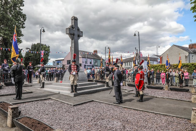 The Hillsborough Old Guard at the War Memorial. Pic by Norman Briggs rnbphotographyni