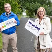 Matthew McKay from the Housing Executive’s Rural Regeneration Unit joins the organisation’s Limavady Office Manager Hilary Canning at Bovagh Bridge in Aghadowey as research begins to test the need for rural housing in the area