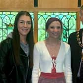 Jessica (left) and Amy with the Mayor of Mid and East Antrim, Alderman Noel Williams.