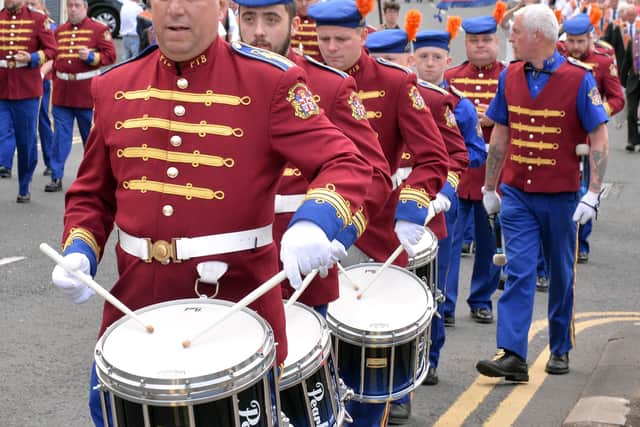 Keeping The Beat...Portadown True Blues taking part int the Portadown Mini 12th parade in 2018. Picture: Tony Hendron
