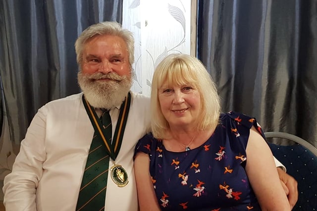 Chairman Norman Gray and wife June at the UDR Association jubilee dinner.