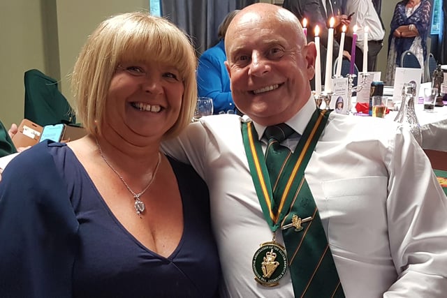 Secretary of Larne Branch UDR Association Kenny Kirby with his wife Denise.