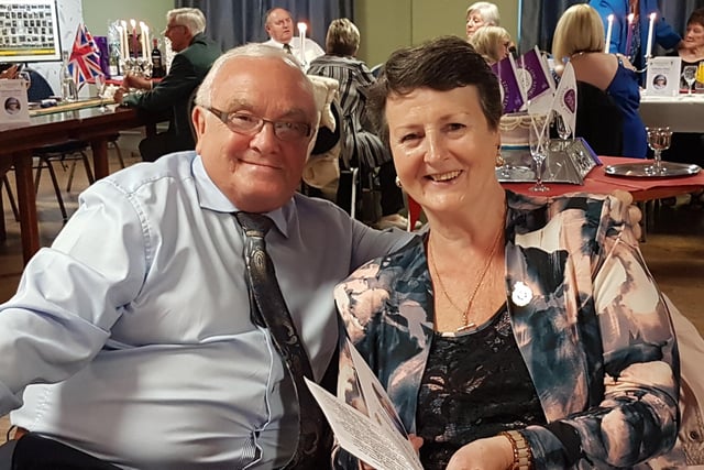 Roy and Annie Hutchinson enjoying the event in Larne Masonic Centre.