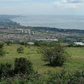 The site offers panoramic views across Northern Ireland.