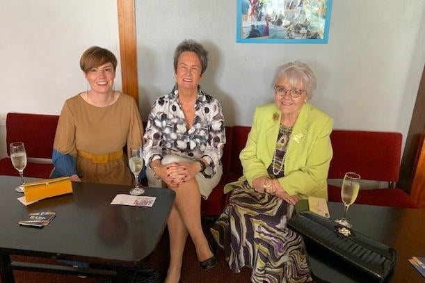 Karen McMeekan, Jill and Christine Harpur at the Leukaemia & Lymphoma NI charity held a fundraiser in the Blue Circle club