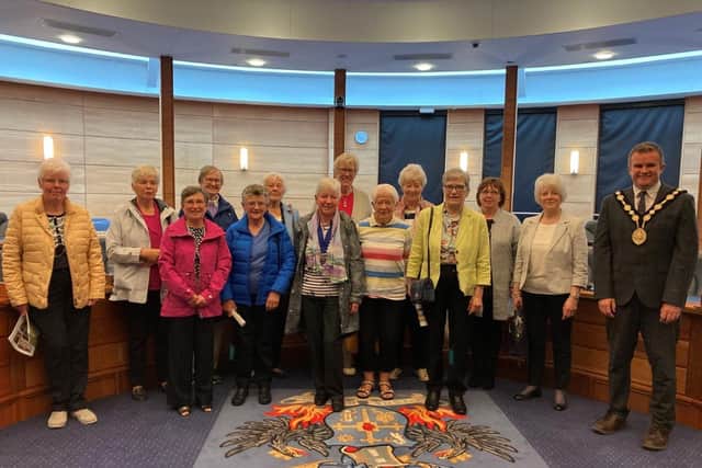 Members of Boardmills WI with Stephen Martin, former Mayor of Lisburn & Castlereagh City Council