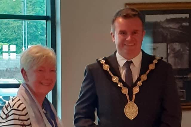 Agnes Black, President and Stephen Martin, former Mayor of Lisburn & Castlereagh City Council