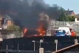 Car on fire in Deeny Drive, Lurgan, Co Armagh.