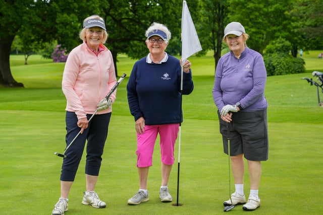 Loraine Evans, Ilona Mark and Anne Dines (all from Galgorm Castle GC)