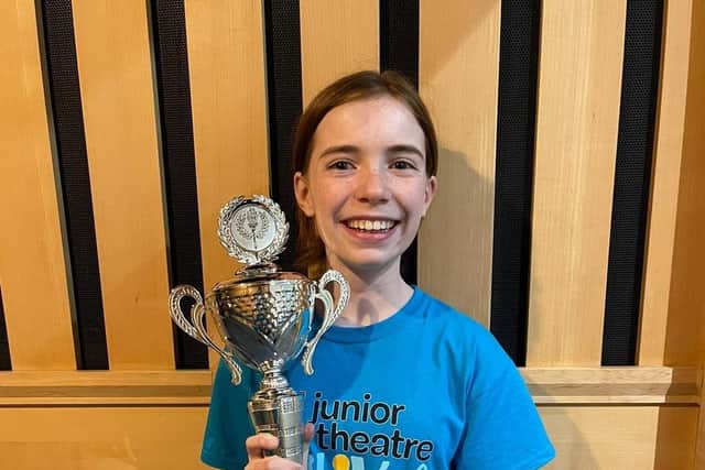 Pheobe Kirk, 13, from Ballymena, winner of Outstanding Individual Performance at the MTI Junior Theatre Festival in Birmingham