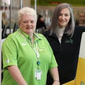 Elaine Livingstone, Community Champion at Asda’s Portadown store with Emma Beggs a volunteer at Craigavon Area Food Bank.