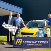Pictured (left to right) is Michael Savage, chairperson of Newry and Mourne District Council, Jim Murphy, manager Modern Tyres Newry, Stephen Shaw, Modern Tyres’ Group sales and marketing manager, and Northern Ireland Motor Club representative David Gray