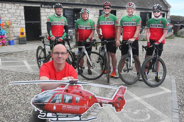 Paul Quinn with Causeway Cycle Club members