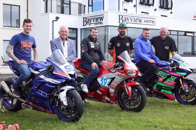 Pictured is Title Sponsor Bayview Hotel, Trevor Kane, with Chair and Clerk of the Course, Bill Kennedy MBE, Jamie Coward, Adam McLean, Darryl Tweed, Neil Kernohan and James Rothery