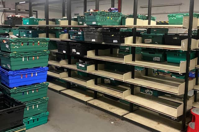 Shelves are bare at Craigavon Food Bank which supports people across the Lurgan and Portadown areas. They have appeal for donations of essential items to help those who are struggling during this Cost of Living Crisis.