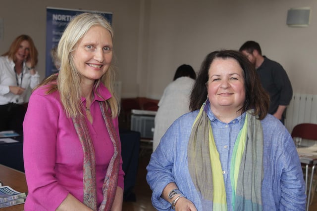 Elaine Gaston, Cultural Services Development Officer, and Desima Connolly, Arts Service Development Manager from Causeway Coast and Glens Borough Council pictured at the information event held in Ballymoney Town Hall