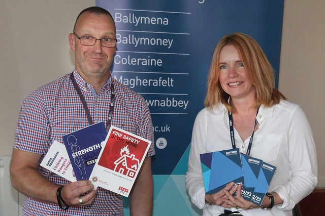 Causeway Coast and Glens Borough Council Home Safety Officer Nick Moffett, and Lisa McAuley, Lecturer at Northern Regional College, who attended the information event for refugees held in Ballymoney Town Hall