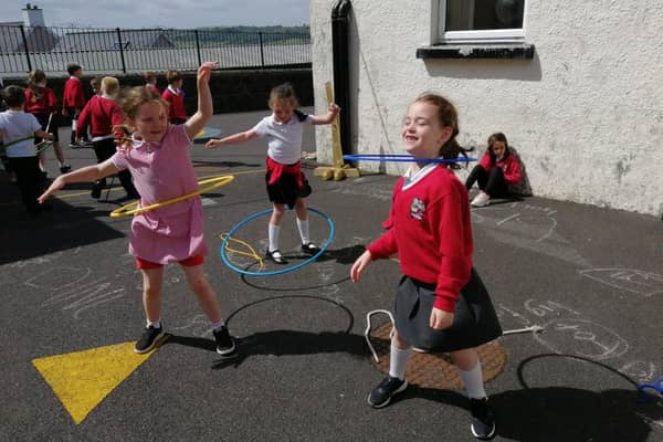 Pupils enjoying the 'Big Breaktime' event.