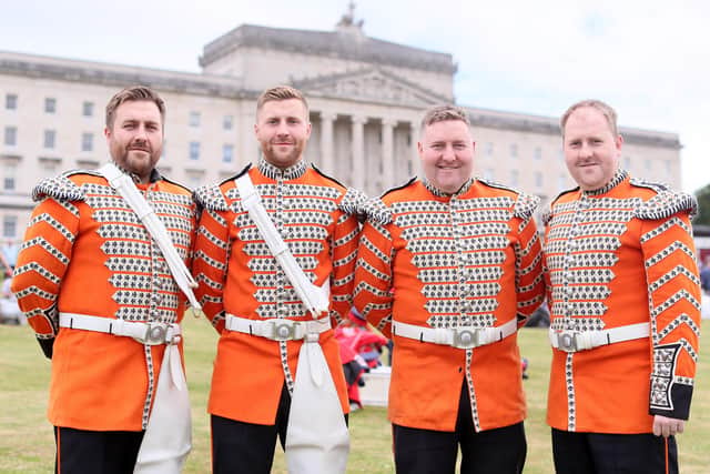The Forrest brothers from Cookstown Sons of William fFute Band picutred at the recent NI Centenary event. The band was one of the many to take part in the massive parade from Stormont to Belfast city centre. Picture: Jonathan Porter/PressEye