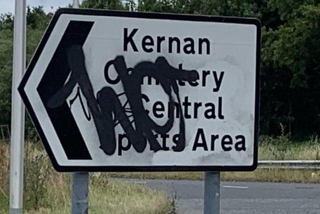 Almost every road sign in Portadown and Craigavon has been defaced with graffiti.