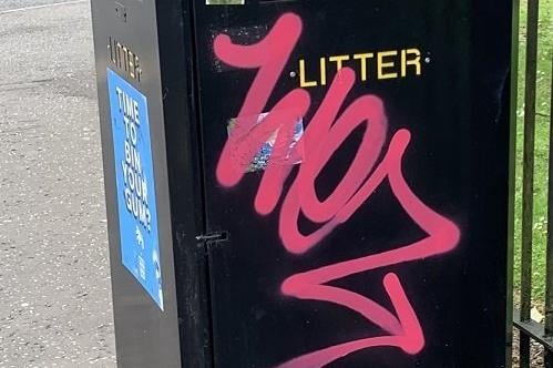 Litter bins appear to be a favourite for graffiti in Portadown and Craigavon.