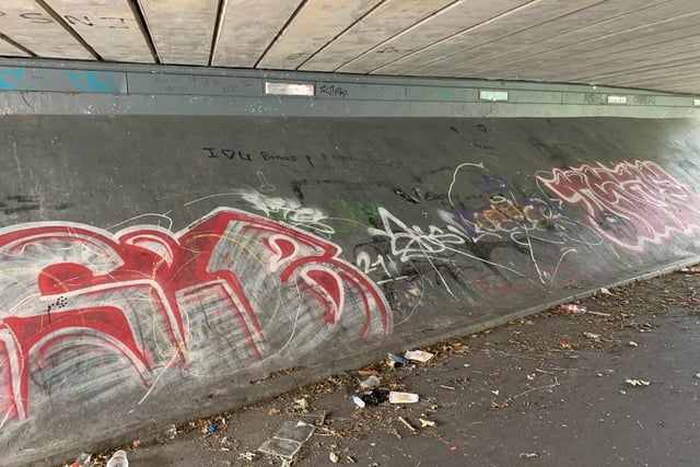 Graffit daubed on an underpass in Craigavon, Co Armagh.